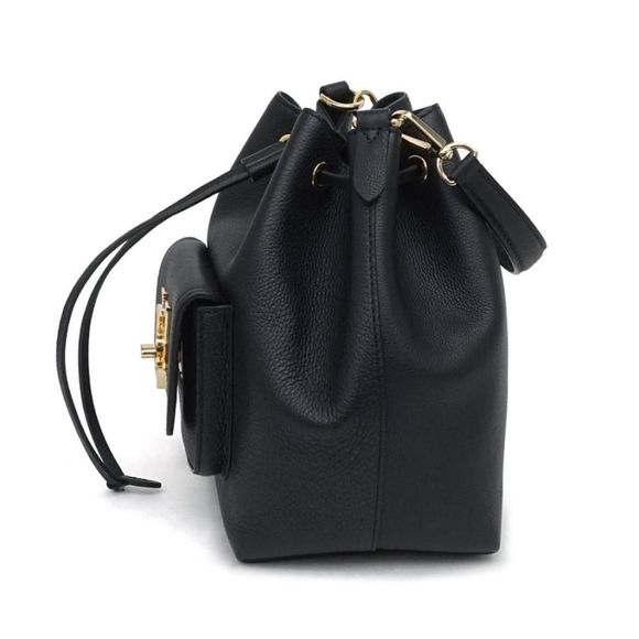 Louis Vuitton Grain Calf Leather LockMe Bucket Bag Black - Picture 5 of 12